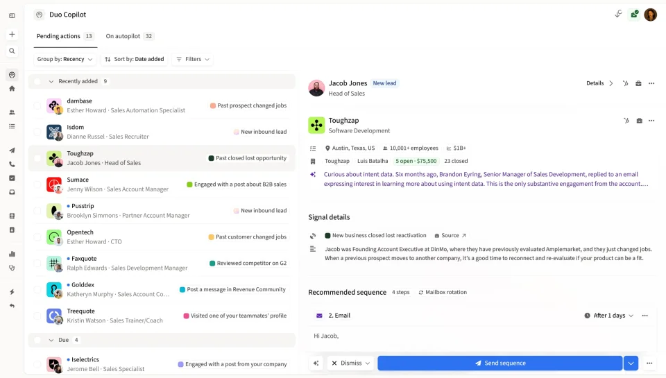 Transform the way you sell with Amplemarket Duo Copilot
